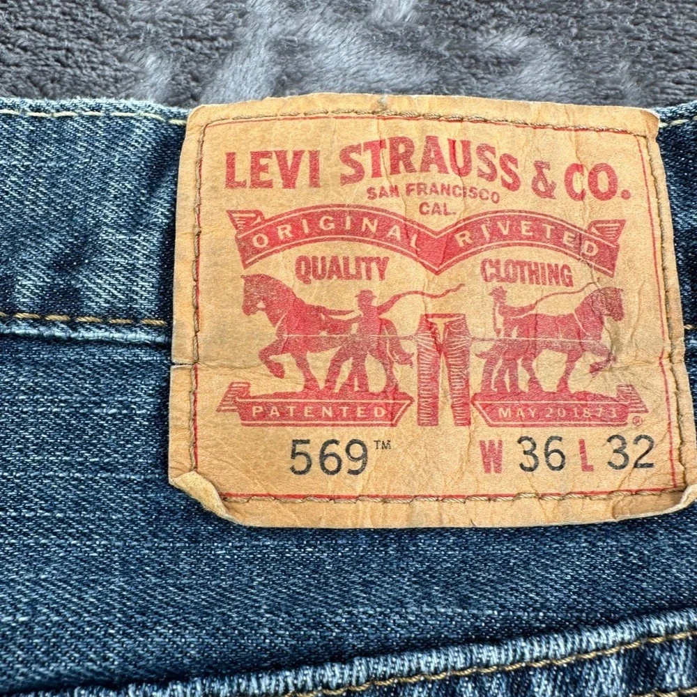 Levis 569 Loose Straight Leg Jeans Mens 36x32 Blue Denim Relaxed Fit Pants